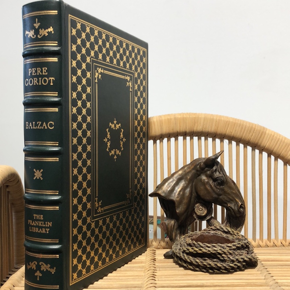 Vintage Book- The Pere Goriot by Balzac - Green & Gold Decorative Book